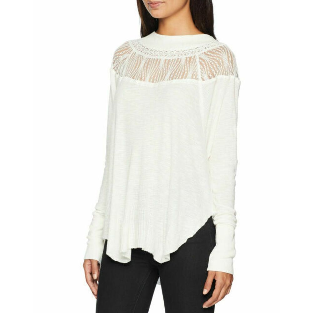 New Free People Spring Valley Thermal Lace Top